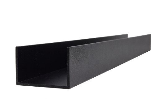 Ceownik aluminiowy czarny 8×8×1 mm o długości 4 m z drobną strukturą powierzchni