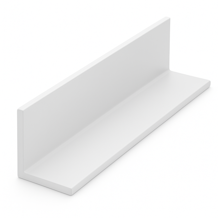 Kątownik aluminiowy malowany proszkowo RAL 9016 MAT BIAŁY GŁADKI